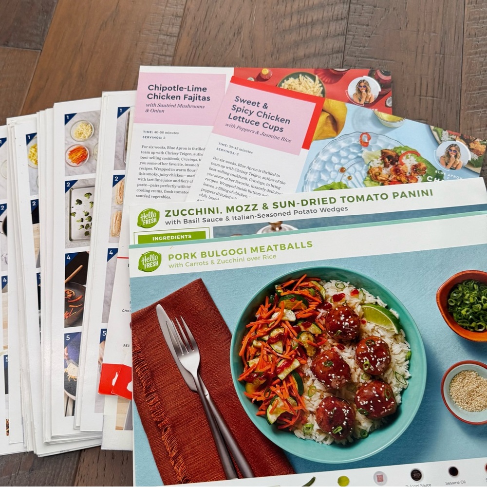 LOT 43 Blue Apron Recipe Meal Cards Seafood Beef Chicken Pork Veg Hello Fresh - Picture 5 of 5